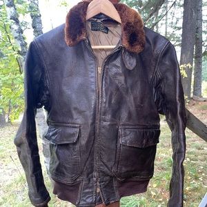 An original 1947 Vintage Leather Navy Bomber Flight Jacket. OFFERS WELCOME!